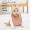 Picture of Susurration Muslin Baby Drool Bibs 6Pack Soft Square Adjustable Baby Bandana Bibs for Unisex Girls & Boys (Pinkish Brown)