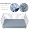 Picture of GUNTAIL Baby Crib Sheets for Boys Girls, 2 Pack Fitted Crib Sheet for Standard Crib and Toddler Mattress, Soft Microfiber Baby Sheet 52x28x8in. (Cobblestone & Dark Gray)