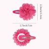 Picture of DeD 24PCS 2.7" Chiffon Flower Hair Bows Clips Flower Tiny Hair Clips Fine Hair for Girls Infants Toddlers Set of 12 Pairs