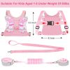 Picture of Accmor 3 in 1 Toddler Harness Leashes + Anti Lost Wrist Link, Kids Harness Children Leash for Girls, Child Anti Lost Leash Baby Cute Harness Belt Strap Hold Kids Close While Walking