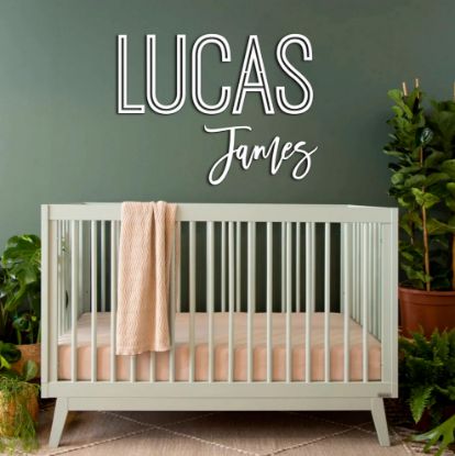 Picture of First and Middle Name Signs for Nursery Wooden Name Signs for Kids Room Personalized Name Sign