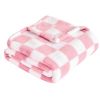 Picture of Yurhap Checkered Baby Blanket for Girls Pink Fleece Baby Blankets for Girls Boys, Warmer Comfort Lightweight Bed Blanket for Toddlers Infants or Newborn, 30''x40'', Pink