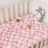 Picture of Yurhap Checkered Baby Blanket for Girls Pink Fleece Baby Blankets for Girls Boys, Warmer Comfort Lightweight Bed Blanket for Toddlers Infants or Newborn, 30''x40'', Pink