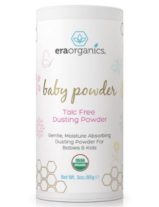 Picture of USDA Organic Baby Powder Talc-Free - Soothing Arrowroot, Calendula and Cornstarch for Newborn, Babies or Toddlers - Made in USA - 3oz/85g
