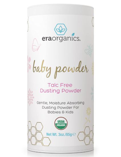 Picture of USDA Organic Baby Powder Talc-Free - Soothing Arrowroot, Calendula and Cornstarch for Newborn, Babies or Toddlers - Made in USA - 3oz/85g