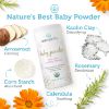 Picture of USDA Organic Baby Powder Talc-Free - Soothing Arrowroot, Calendula and Cornstarch for Newborn, Babies or Toddlers - Made in USA - 3oz/85g