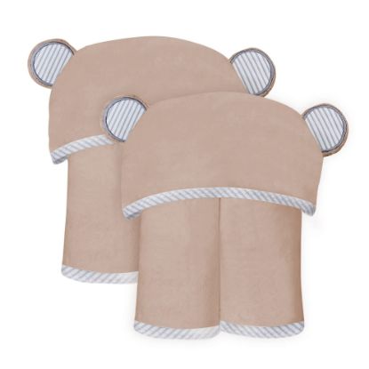 Picture of SWEET DOLPHIN 2 Pack Hooded Baby Towel, 100% Rayon Made from Bamboo, Baby Bath Towel with Hood for Babies, Infant, Toddler and Kids, Large 35 x 35 inch - Brown