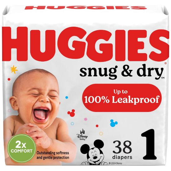 Picture of Huggies Size 1 Diapers, Snug & Dry Newborn Diapers, Size 1 (8-14 lbs), 38 Count, Packaging May Vary