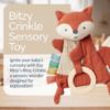 Picture of Itzy Ritzy - Bitzy Crinkle Sensory Toy Fox with Crinkle Sound for Babies & Toddlers - Features Soft Braided Teething Ring & Textured Ribbons, Designed for Ages 0 Months and Up, Fox