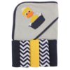 Picture of Luvable Friends Unisex Baby Hooded Towel with Five Washcloths,cotton,polyester, Duck, One Size