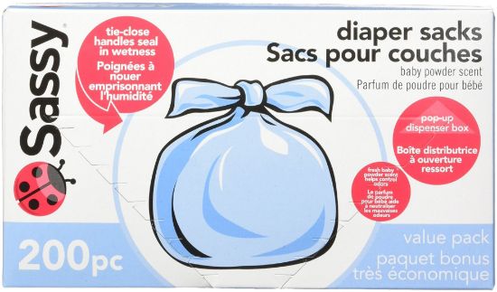 Picture of Sassy Baby Disposable Diaper Sacks, 200 Count, Packaging may vary