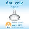 Picture of Dr. Brown's Natural Flow Level 3 Wide-Neck Baby Bottle Silicone Nipple, Medium-Fast Flow, 6m+. 100% Silicone Bottle Nipple, 6 Count (Pack of 1)