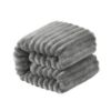 Picture of NTBAY Flannel Fuzzy Toddler Blanket, Fluffy Warm and Lightweight Reversible Stripes Design Baby Plush Blanket, 30x40 Inches, Grey