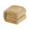 Picture of NTBAY Flannel Fuzzy Toddler Blanket, Fluffy Warm and Lightweight Reversible Stripes Design Baby Plush Blanket, 30x40 Inches, Khaki