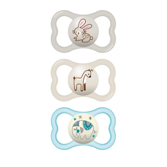 Picture of MAM Air Night & Day Baby Pacifier, for Sensitive Skin, Glows in The Dark, 3 Pack, 6-16 Months, Unisex