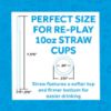 Picture of Re-Play Made in USA 2 Pack Straw Cups for Toddlers, 10 Oz. - Reusable Kids Cups with Straws and Lids, Dishwasher/Microwave Safe - Toddler Cups with Straws 3.13" x 5.5", Navy Blue/Sky Blue