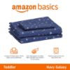 Picture of Amazon Basics Kid's Soft Easy-Wash Lightweight Microfiber 3-Piece Sheet Set, Toddler, Navy Galaxy