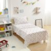 Picture of Amazon Basics Kid's Soft Easy-Wash Lightweight Microfiber 3-Piece Sheet Set, Toddler, Pink Kitties