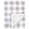 Picture of Hudson Baby Unisex Baby Plush Mink and Sherpa Blanket, Gray Plaid, One Size
