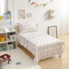 Picture of Amazon Basics Kid's Soft Easy-Wash Lightweight Microfiber 3-Piece Sheet Set, Toddler, Multi Colour, Butterflies