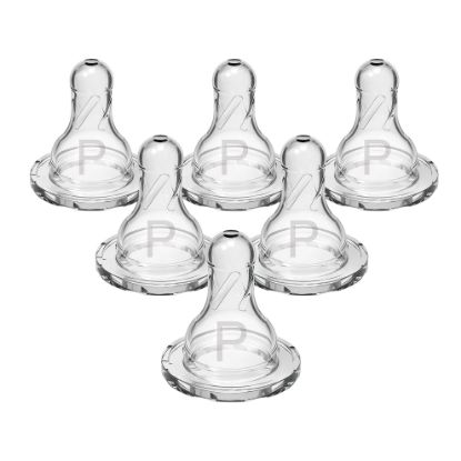 Picture of Dr. Brown’s Natural Flow Preemie Flow Narrow Baby Bottle Silicone Nipple, Slowest Flow, 0m+, 100% Silicone Bottle Nipple, 6 Count(Pack of 1)