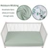 Picture of GUNTAIL Baby Crib Sheets for Boys Girls, 2 Pack Fitted Crib Sheet for Standard Crib and Toddler Mattress, Soft Microfiber Baby Sheet 52x28x8in (Leaf & Green)