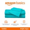 Picture of Amazon Basics Kid's Soft Easy-Wash Lightweight Microfiber 3-Piece Sheet Set, Toddler, Bright Aqua, Solid