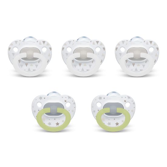 Picture of NUK Comfy Orthodontic Pacifiers, Timeless Collection, 0-6 Months, 5 Count