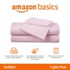 Picture of Amazon Basics Kid's Soft Easy-Wash Lightweight Microfiber 3-Piece Sheet Set, Toddler, Light Pink, Solid