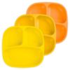 Picture of Re Play 7" Divided Toddler 3 Pack Plates with Deep Sides and Three Compartments for Easy Self Feeding | BPA Free | Dishwasher Safe | Sunbeam