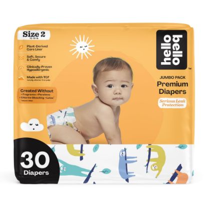 Picture of Hello Bello Premium Baby Diapers Size 2, 30 Count of Disposable, Extra-Absorbent, Hypoallergenic Diapers with Snug and Comfort Fit, Sleepy Sloth