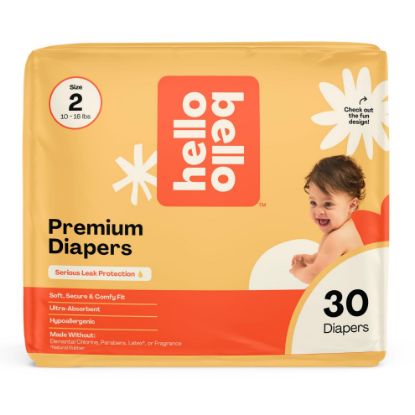 Picture of Hello Bello Diapers, Size 2 (10-16 lbs) Flower Child, 30 Count of Premium Disposable Baby Diapers, Hypoallergenic with Soft, Cloth-Like Feel