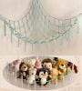 Picture of Stuffed Animal Hammock-Large Stuffed Animal Net For Toys Corner-Hanging Stuff Animal Toy Storage Organizer For Plush Plushie Display Light Blue Girl Room Bedroom Boho Nursery Decor Toy Storage
