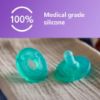 Picture of Philips Avent Soothie 3-18 Month Orthodontic Baby Pacifiers, 100% Silicone Pacifiers, One Piece, BPA-Free, Green, 4 Pack, Model SCF192/45
