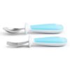 Picture of Munchkin® Raise™ Toddler Fork and Spoon Utensil Set, Rest Keeps Tip Off Table, BPA Free, 6 Pack, Blue