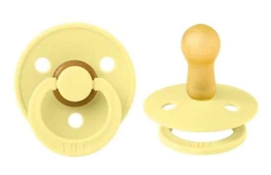 Picture of BIBS Pacifiers Colour Collection | Natural Rubber Baby Pacifier | Set of 2 BPA-Free Soothers | Made in Denmark | 6+ Months (Pack of 2) | Sunshine