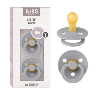 Picture of BIBS Pacifiers Colour Collection | Natural Rubber Baby Pacifier | Set of 2 BPA-Free Soothers | Made in Denmark | 0+ Months (Pack of 2) | Cloud