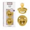 Picture of BIBS Pacifiers Colour Collection | Natural Rubber Baby Pacifier | Set of 2 BPA-Free Soothers | Made in Denmark | 6+ Months (Pack of 2) | Mustard