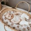 Picture of Muslin Bassinet Fitted Sheets, 2 Pack for Baby Boy and Girl, Soft Breathable Stretchy Baby Pad/Mattress Sheet Set, Universal Fit for Hourglass Oval and Rectangle Bassinet Mattress (Cute Rainbow)