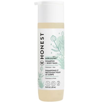 Picture of The Honest Company 2-in-1 Cleansing Shampoo + Body Wash for Sensitive Skin | Gentle for Baby | Naturally Derived, Tear-free, Hypoallergenic | Fragrance Free, 10 fl oz