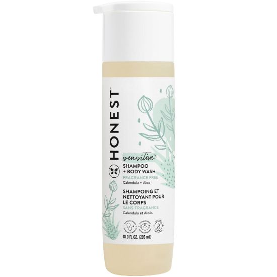 Picture of The Honest Company 2-in-1 Cleansing Shampoo + Body Wash for Sensitive Skin | Gentle for Baby | Naturally Derived, Tear-free, Hypoallergenic | Fragrance Free, 10 fl oz