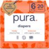 Picture of Pura Size 6 Eco-Friendly Diapers (29+ lbs) Totally Chlorine Free (TCF) Hypoallergenic, Soft Organic Cotton, Sustainable, up to 12 Hours Leak Protection, Allergy UK, 1 Packs of 18 Diapers