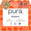 Picture of Pura Size 4 Eco-Friendly Diapers (18-31lbs) Totally Chlorine Free (TCF) Hypoallergenic, Soft Organic Cotton, Sustainable Comfort, up to 12 Hours Leak Protection, Allergy UK, 22 Diapers (Pack of 1)