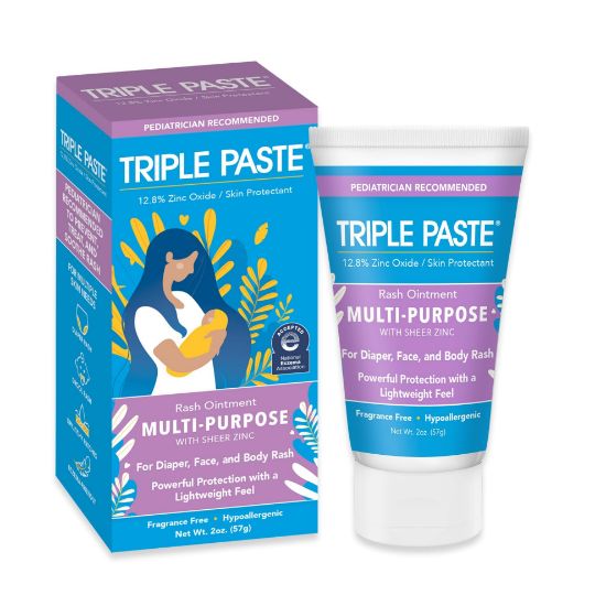 Picture of Triple Paste Multi-Purpose Baby Healing Ointment, 2 oz Tube, Diaper Rash Cream and Skin Protectant for Hands, Face and Bottom Treats, Soothes and Prevents with Zinc Oxide (Packaging May Vary)