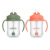 Picture of Dr. Brown's Milestones, Baby's First Straw Cup Sippy Cup with Straw, 6m+, 9oz/270ml, 2 Pack, Coral & Olive Green, BPA Free