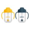 Picture of Dr. Brown's Milestones, Baby's First Straw Cup Sippy Cup with Straw, 6m+, 9oz/270ml, 2 Pack, Dark Blue & Vintage Yellow, BPA Free