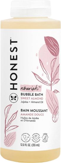 Picture of The Honest Company Foaming Bubble Bath | Gentle for Baby | Naturally Derived, Tear-free, Hypoallergenic | Sweet Almond Nourish, 12 fl oz