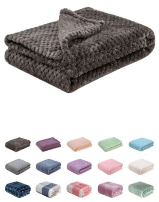 Picture of Fuzzy Blanket or Fluffy Blanket for Baby, Soft Warm Cozy Coral Fleece Toddler, Infant or Newborn Receiving Blanket for Crib, Stroller, Travel, Decorative (28Wx40L, XS-Eagle Grey)