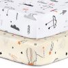 Picture of Pack n Play Sheets, BROLEX 2 Pack Mini Crib Sheets,Stretchy Portable Fitted Playard Sheet Set, Convertible Playard Mattress Cover,Ultra Soft Breathable Material,Starsmoon Balloon