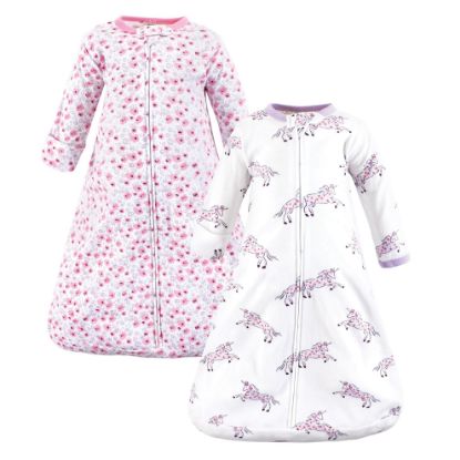 Picture of Hudson Baby Unisex Baby Cotton Wearable Sleeping Bag, Sack, Blanket, Floral Unicorn Long Sleeve, 0-3 Months